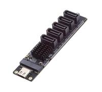 ChenYang USB 3.1 Gen 2 to 5 SATA 3.0 Port Multiplier Extension Card Adapter for Motherboard SATA Hard Drive Port Extension with JMB575 JMS580 Chipset