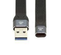 chenyang USB 3.1 Short Cable,USB 3.0 Type A Male to USB 3.1 Type C Female Extension Flat Slim FPC Data Cable 13cm 10Gbps for Laptop & Desktop