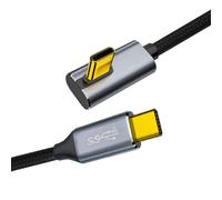 chenyang USB C Cable,USB 3.1 Gen 2 Type C to C 10Gbps Data Transfer PD 100W Fast Charging 90 Degree Angled Nylon Braided Cable Support Video Output 1.64FT/0.5M