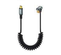 chenyang USB C to C Coiled Cable USB 3.2 Type C 180 Degree Angled 20Gbps PD 100W 8K@60Hz Data Fast Charging Cable 6ft
