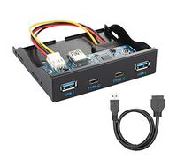 chenyang USB-C & USB 3.0 HUB 4 Ports Front Panel to Motherboard 20Pin Connector Cable for 3.5" Floppy Bay