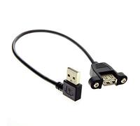 chenyang USB Extension Cable, USB 2.0 Type A Male to Female 90 Degree Angled Data Transfer Charging Extension Cable 20cm with Panel Mount Hole