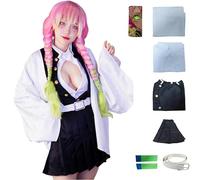 CHENYIZDQ Mitsuri Amaidera Cosplay Love Hashira Cosplay Costume Full Set Woman Ghost Kill Team Uniform Halloween Partyy Costumes (Black, S)