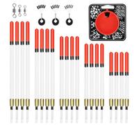 chenyu 20pcs Fishing Floats +120g Fishing Weights + 3pcs Float Stops +3pcs Figure Eight Connector Fishing Accessories Straight Insertion Fishing Floats Coarse for Deep Sea And River Water