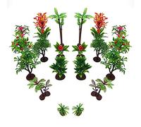 chenyu 22Pcs Mixed Model Trees Miniature Plastic Trees Cake Topper Trees Rainforest Trees for Project for DIY Small World Toys Mini Dinosaur Figures or Crafts Landscape Construction Model
