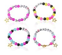 chenyu 4 Pcs Devil Hunter Girl Bracelet Kpop Merch Cosplay Costumes And Accessories With Letters Friendship Bracelet Suitable Birthday Gifts And Movie Merchandise Souvenirs
