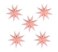 CHENYU Pack of 5 9 Points Folding Stars Christmas 30 cm Paper Stars for Hanging Pink 3D Christmas Decoration Paper Star for Windows Christmas Decoration Wedding Birthday Table Decoration Christmas