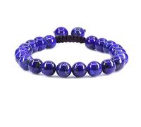 CHENYUE Natural Blue Lapis Gemstones 8mm Round Beads Adjustable Chakra Reiki Bracelets Unisex