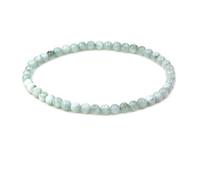 CHENYUE Natural Green Angelite Larima 4mm Round Beads Stretch Bracelet 7" Unisex