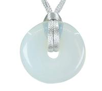CHENYUE Natural Opalite Peace Donut 30M Beads Adjustable Braided Macrame Tassels Pendant Unisex