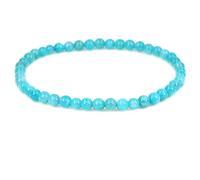CHENYUE Natural Russia Amazonite 4mm Round Beads Stretch Bracelet 7" Unisex