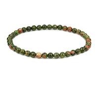 CHENYUE Natural Unakite 4mm Round Beads Stretch Bracelet 7" Unisex