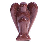 CHENYUE Synthetic Goldstone Gemstone Peace Angel Pocket Guardian Healing Statue 2 Inch