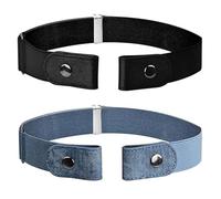 ChenYuehao 2Pcs Convenient Buckle Free Elastic Belt Durable Invisible Stretch Waist Belt Useful Buckle Free Invisible Stretch Belt for Jeans Pants Dress