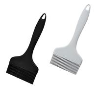 ChenYuehao 2Pcs Ergonomic Silicone Handle Basting Pastry Brush, Heat Resistant, Non-Stick, Black, For Grill, Baking, Kitchen