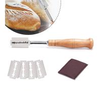 ChenYuehao One Piece Wooden Handle Scoring Sourdough Bread Stainless Steel Bread Scoring Blade Durable Practical Lame Premium Bread Cutter for Cut Sourdough Bread