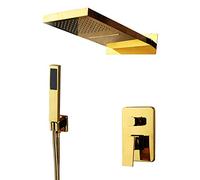 ChenYuNiu High Pressure Rainfall Shower Head Set Handheld Shower with Luxury Mixer Valve Cascade Shower System for Spa Like Experience Easy Install Bathroom Upgrade