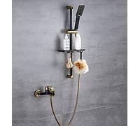 ChenYuNiu Modern Shower System Kit Adjustable Handheld Showerhead with Faucet Exposed Shower Column in Chrome & Black Stylish Bathroom Upgrade Easy Installation