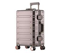 ChenYuNiu Unisex Solid Aluminum-Alloy Travel Suitcase Rolling Trunk 20/24/29 Inch Trolley Luggage Carry-On Cabin Suitcase Black 29"