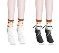 CHENYUOUYANG 2 Pairs Bride Socks Magnetic Holding Hands Sock, Wedding Gifts for Bride to Be Gifts Funny Sock, Cute and Funny Wedding Socks, Couple Special Wedding Presents for Engagement Gift