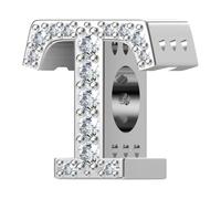 ChenYuTe 925 Sterling Silver Letter Charm A~Z 5A Zircon Letters Charms Bead Alphabet Charm Compatible with European Bracelets and Necklaces, Sterling Silver, Cubic Zirconia