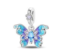 ChenYuTe Sterling Silver 925 Ladybug Charms, Chameleon Charms for European Bracelets and Necklaces, Sterling Silver, Cubic Zirconia