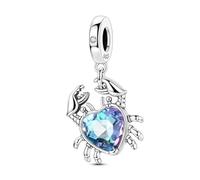 ChenYuTe Sterling Silver 925 Ladybug Charms, Chameleon Charms for European Bracelets and Necklaces, Sterling Silver, Cubic Zirconia