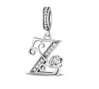 ChenYuTe Suitable for Pandora bracelet letter charm, romantic rose charm, jewellery gift for yourself, mum, daughter, girlfriends