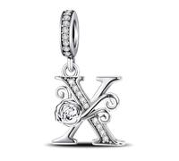 ChenYuTe Suitable for Pandora bracelet letter charm, romantic rose charm, jewellery gift for yourself, mum, daughter, girlfriends