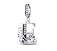 ChenYuTe Suitable for Pandora bracelet letter charm, romantic rose charm, jewellery gift for yourself, mum, daughter, girlfriends