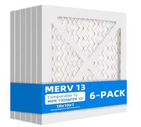 Chenzhit (6 Pack) 10x10x1 Furnace Air Filters, MPR 1900 & FPR 10, MERV 13 Pleated Air Filter (Actual Size: 9.5x9.5x0.75 inch)
