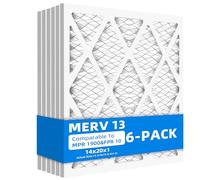 Chenzhit (6 Pack) 14x20x1 Furnace Air Filters, MPR 1900 & FPR 10, MERV 13 Pleated Air Filter (Actual Size: 13.75"x19.75"x0.75")