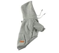 CHENZKBD Dog Jacket Basic Hoodie - A Soft, Warm Sweater With Leash Hole And Pockets -gray