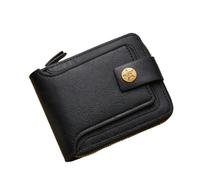 CHENZKBD Men's Wallets Men's Wallet Fashion Retro Short Horizontal Card Wallet Men Zipper Money Clip Suitable for Daily Matching-a