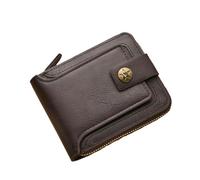 CHENZKBD Men's Wallets Men's Wallet Fashion Retro Short Horizontal Card Wallet Men Zipper Money Clip Suitable for Daily Matching-b