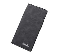 CHENZKBD Men's Wallets Men's Wallet Long Retro Money Clip Durability Card Wallet Men Slim Multifunctional Personalised Wallets for Men-Black