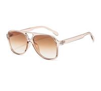 CHENZKBD Sunglasses Retro Polarised Oversized Sunglasses For Women Men Large Frame Classic Double Bridge Retro Glasses Anti Uv400-a