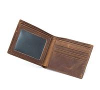 CHENZKBD Wallet Men's Genuine Leather Ultra-Thin - with A Simple Bill Compartment On The Front -Brown