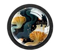 CHENZZZZ 4 Pack Black Sea Slug Cabinet Pulls Kitchen Cabinet Handles Ideal for Cabinet,Drawer,Cupboard and Wardrobe
