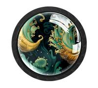 CHENZZZZ 4 Pack Black Sea Slug Cabinet Pulls with Screws, Kitchen Cabinet Knobs Hardware