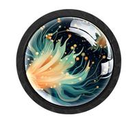 CHENZZZZ 4 Pack Cabinet Handles Black Sea Slug Cabinet Knobs Draw