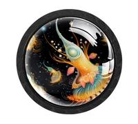 CHENZZZZ 4 Pack Cabinet Handles Black Sea Slug Cabinet Knobs Draw