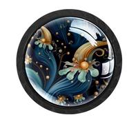 CHENZZZZ 4 Pack Cabinet Knobs Black Drawer Knobs Round Kitchen Cabinet Knobs Sea Slug Cabinet Handles Hardware Dresser Knobs and Pulls for Bathroom Cabinets