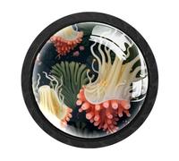 CHENZZZZ 4 Pack Round Cabinet Knobs for Kitchen Bathroom Closet Dresser Cabinets, Sea Slug