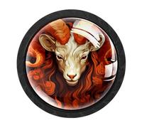 CHENZZZZ 4 Pieces Aries Cabinet Knobs Drawer Dresser Pulls Handles for Home Kitchen Office Bathroom Door Kids Room