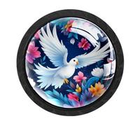 CHENZZZZ 4 Pieces Dresser Knobs Peace Dove Drawer knobs Cabinet Knobs Pull Handles for Home Kitchen Office