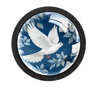 CHENZZZZ 4 Pieces Peace Dove Kitchen Cabinet Knobs Drawer Knobs Dresser Knobs Black Knobs Drawer Pulls Dresser Drawer Handles Knobs for Dresser Drawers