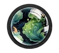 CHENZZZZ 4 Pieces Sea Slug Drawer Knobs, 35mm Black Cabinet Knobs, Drawer Pulls and Knobs, Dresser Drawer Knobs, Cabinet Hardware Kitchen Cabinet Knobs