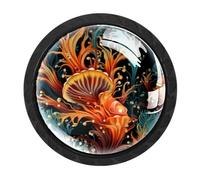 CHENZZZZ 4PCS Sea Slug Drawer Knobs Round Glass Pulls Cabinet Handles Furniture Decorative for Home Office as Gifts for Valentines/Birthday/Anniversary