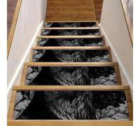 CHENZZZZ Crow (13) Stair Treads Non Slip for Wooden Steps, 15PCS 8"x30" Stair Runner Mats, Washable Reusable Carpet for Stairs Rugs Indoor Safety Staircase Step Treads for Kids Elders Dogs